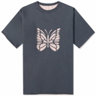 Needles Men's Reversible Logo T-Shirt in Charcoal