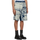 Kenzo Blue and White Jacquard Shorts