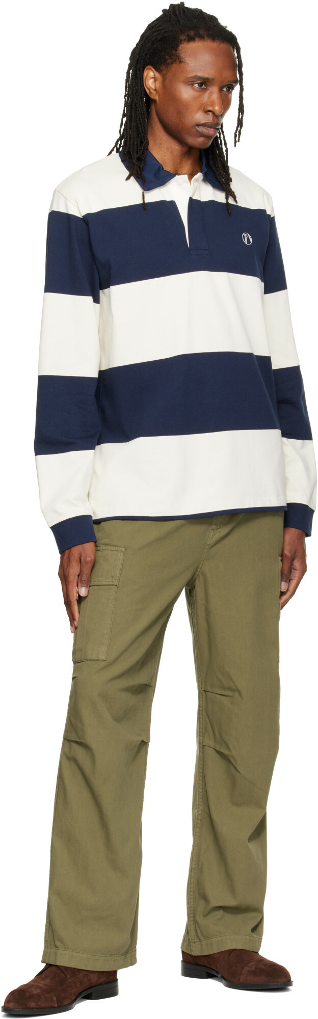 Palmes Green Herringbone Cargo Pants