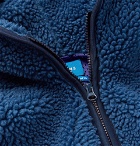 Beams - Fleece Hooded Half-Zip Sweater - Men - Blue