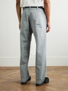 Stone Island - Marina Wide-Leg Belted Pleated Cotton-Blend Gabardine Trousers - Gray