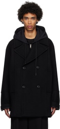Juun.J Black Double-Breasted Coat