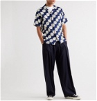 Blue Blue Japan - Indigo-Dyed Camp-Collar Printed Linen Shirt - Blue