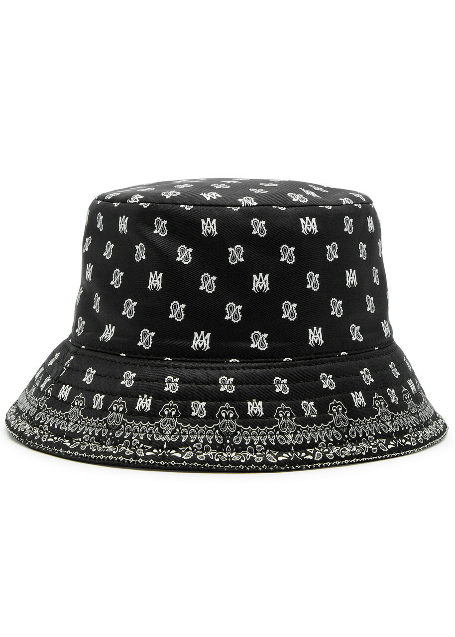 Amiri Logo and Paisley-print Silk Bucket hat - Black - One Size Amiri