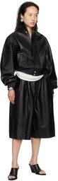 LU'U DAN Black Blouson Leather Jacket