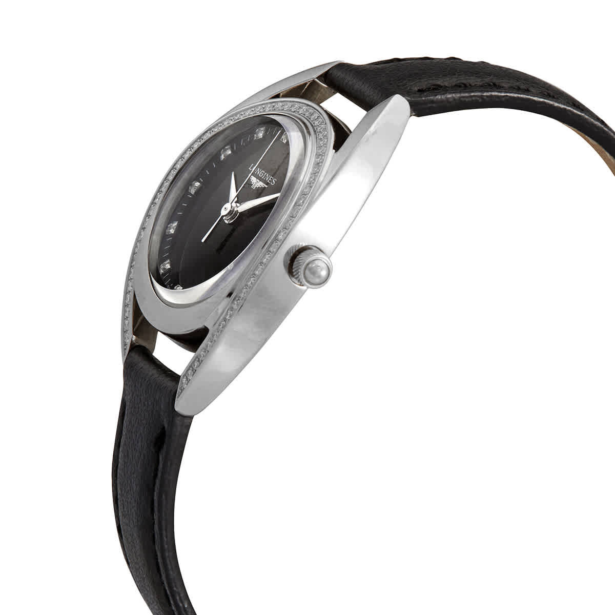 Longines Equestrian Collection Arche Quartz Diamond Black Dial Ladies Watch L6.136.0.57.0