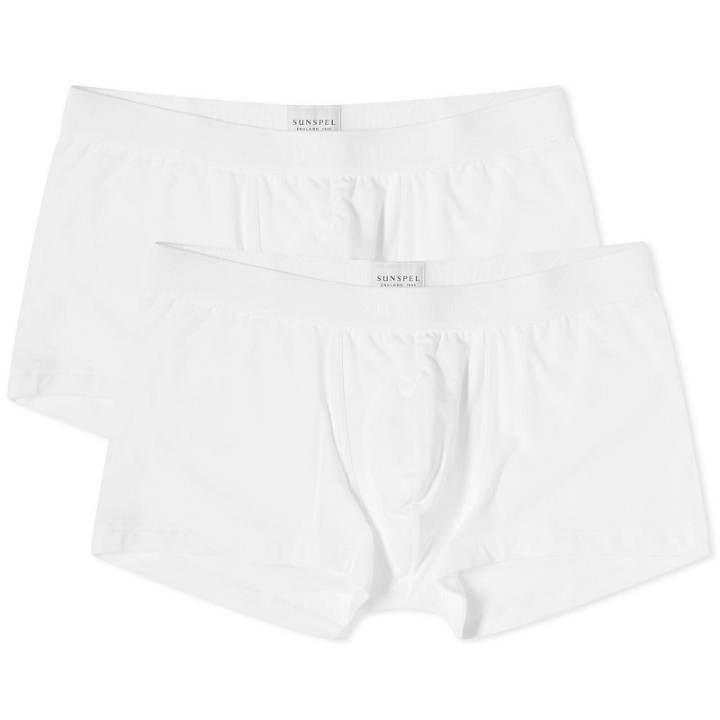 Photo: Sunspel Men's Cotton Trunks - 2-Pack in White