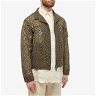 Andersson Bell Men's Leaf Embroidery Zip-Up Jacket in Khaki