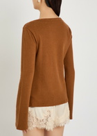 Reformation Millie V-neck Fine-knit top Brown