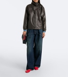 Loewe Scarf-detail leather jacket