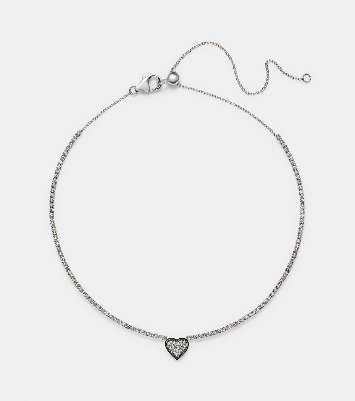 Kamyen Heart 18kt white gold choker with diamonds