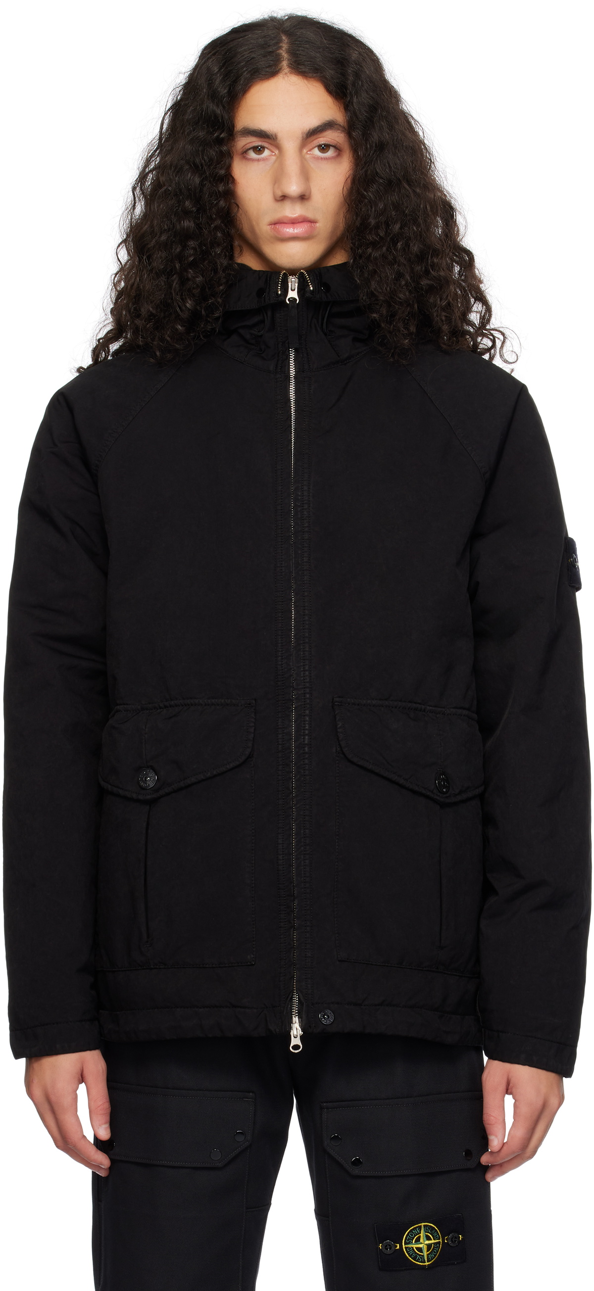 STONE 2016秋冬 DAVID JERSEY-TC DOWN Stone Island 2016 Navy David TC Dutch Rope Shearling Hood