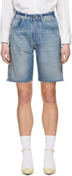 Maison Margiela Blue Faded Denim Shorts