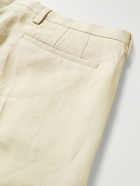 Paul Smith - Gents Slim-Fit Tapered Cropped Linen Trousers - Neutrals