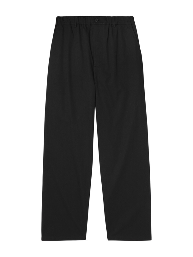 Photo: FRAME - Relaxed Straight-Leg Cotton Trousers - Black