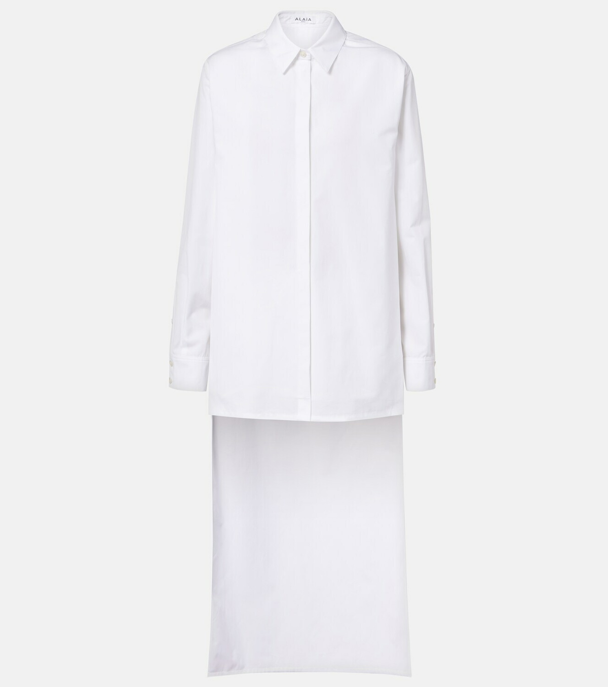 Alaïa Asymmetric cotton poplin shirt