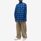 Off-White Men's Checked Flannel Overshirt in Blue