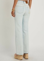 Chloe Embroidered Flared-leg Jeans Light Blue