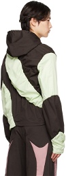 STRONGTHE Black & Green Ruching Hoodie