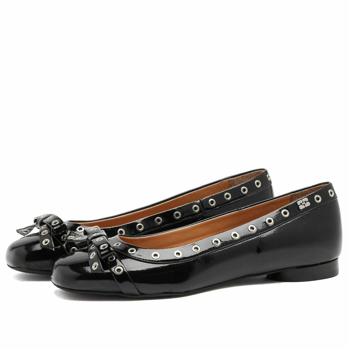 靴 Eyelets Bow Ballerina Naplack GANNI Ganni Eyelets bow ballerina naplack | The Fashion Square