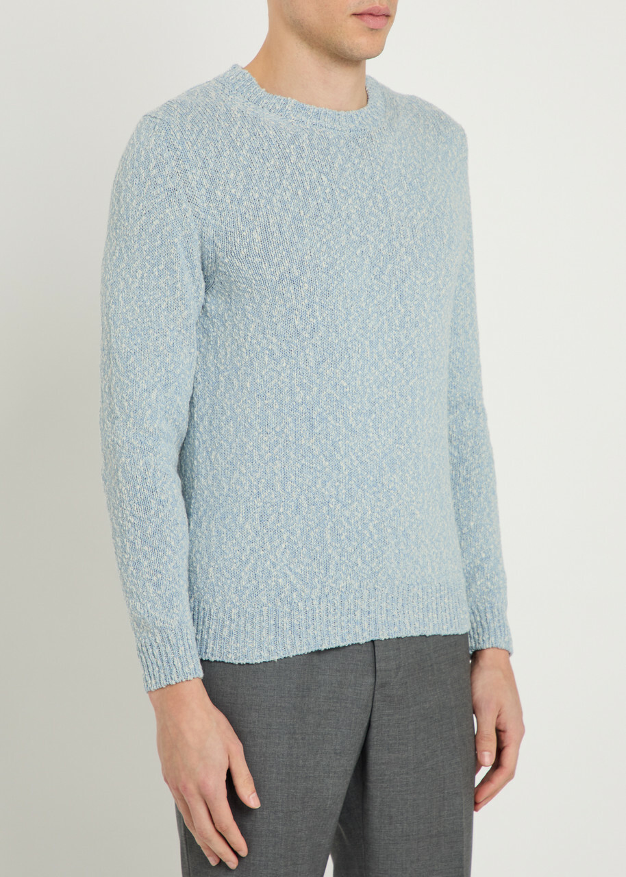Slowear Crew-neck Cotton-knit Jumper Light Blue