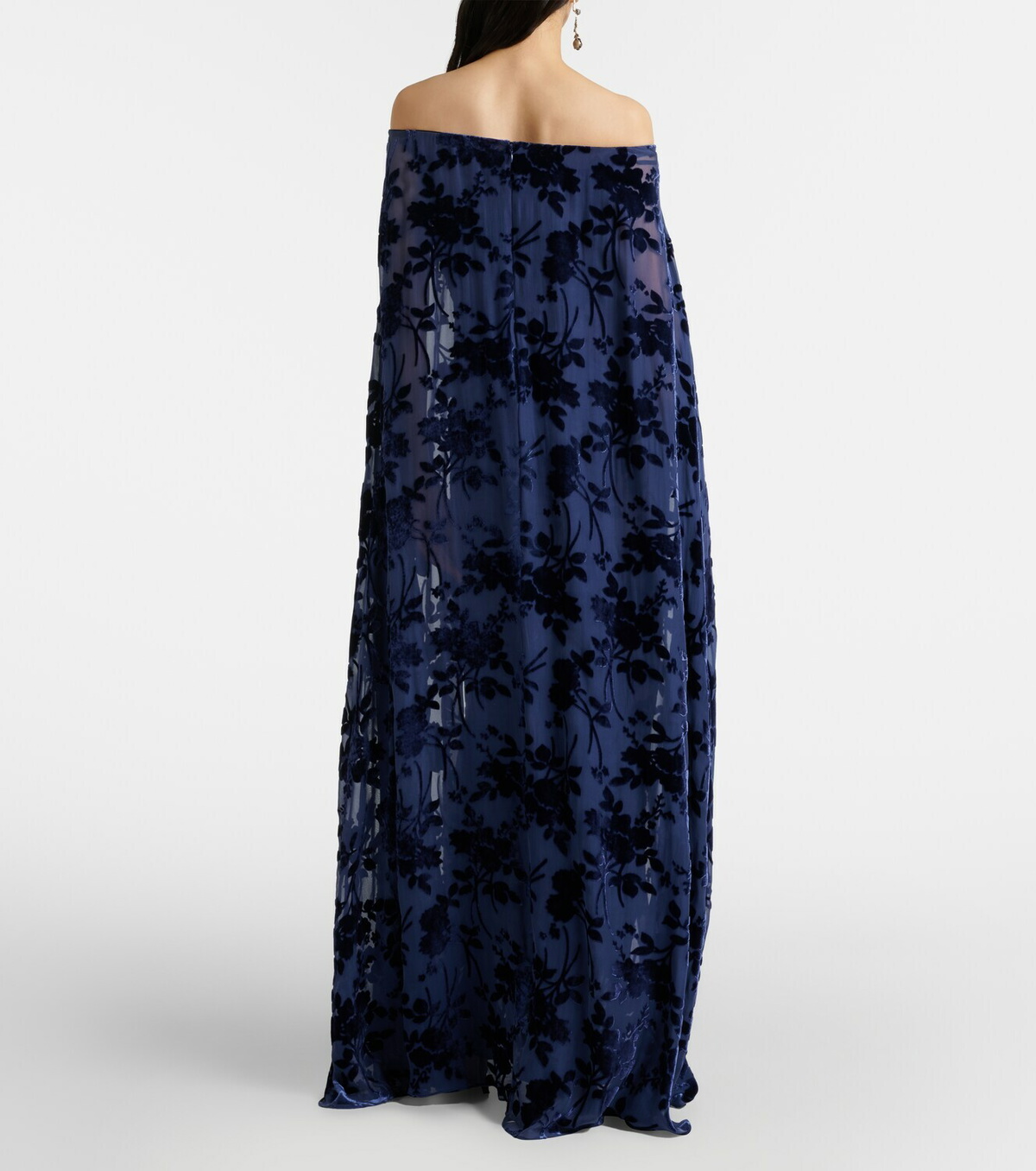 Rodarte Caped off-shoulder jacquard maxi dress