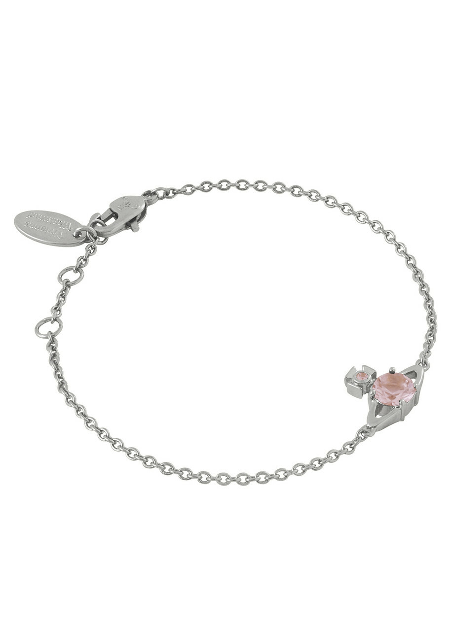 Vivienne Westwood Reina Small orb Rhodium-plated Bracelet - Pink - One Size
