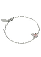 Vivienne Westwood Reina Small orb Rhodium-plated Bracelet - Pink - One Size