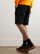 Stone Island - Straight-Leg Logo-Appliquéd Stretch-Cotton Shorts - Black