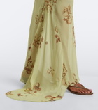 De La Vali Diosa floral georgette maxi skirt