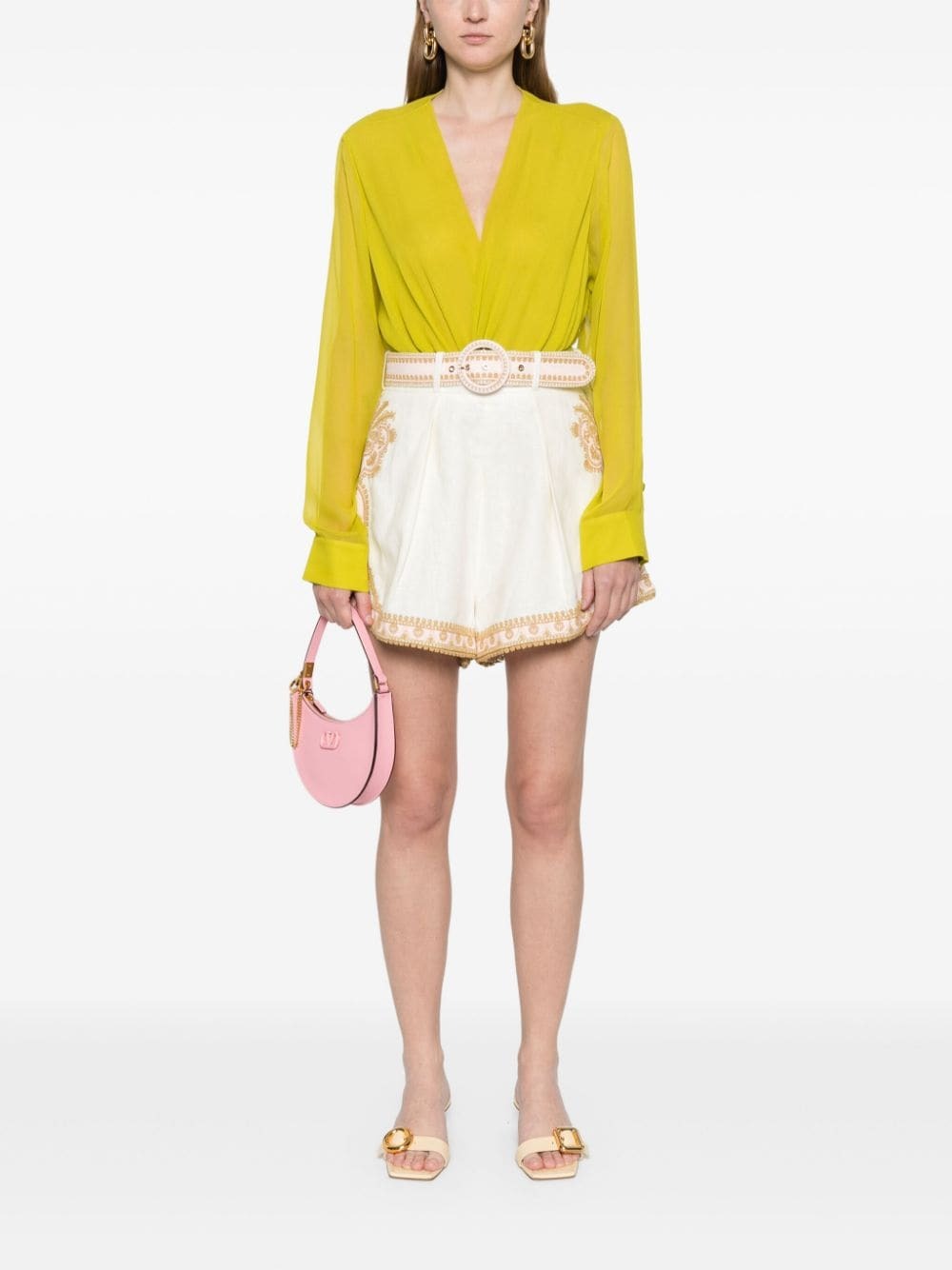 ショーツ ZIMMERMANN EMBROIDERED LINEN SHORTS ZIMMERMANN Embroidered linen shorts | THE OUTNET
