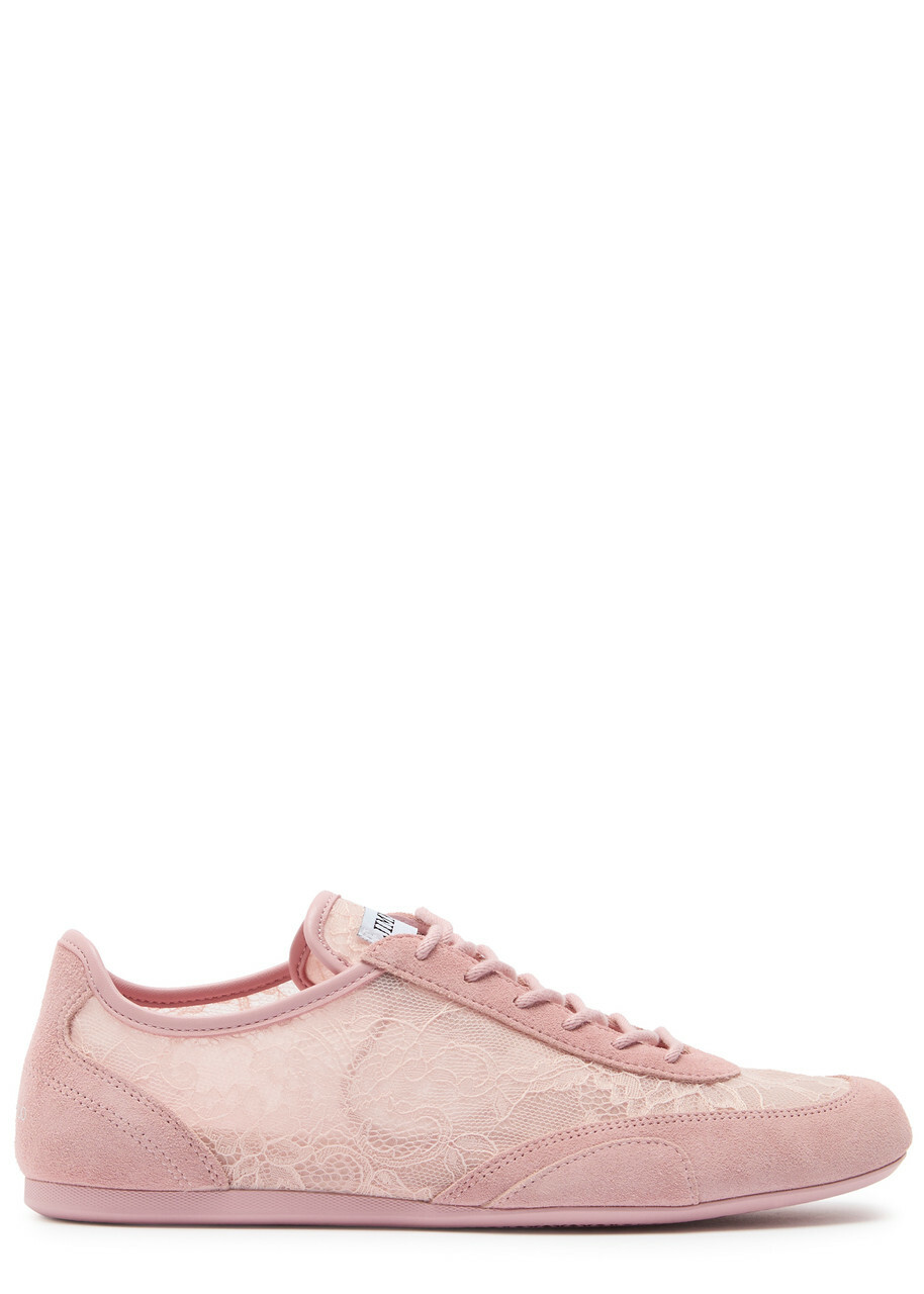 Jimmy Choo Sunny Panelled Lace Sneakers Pink
