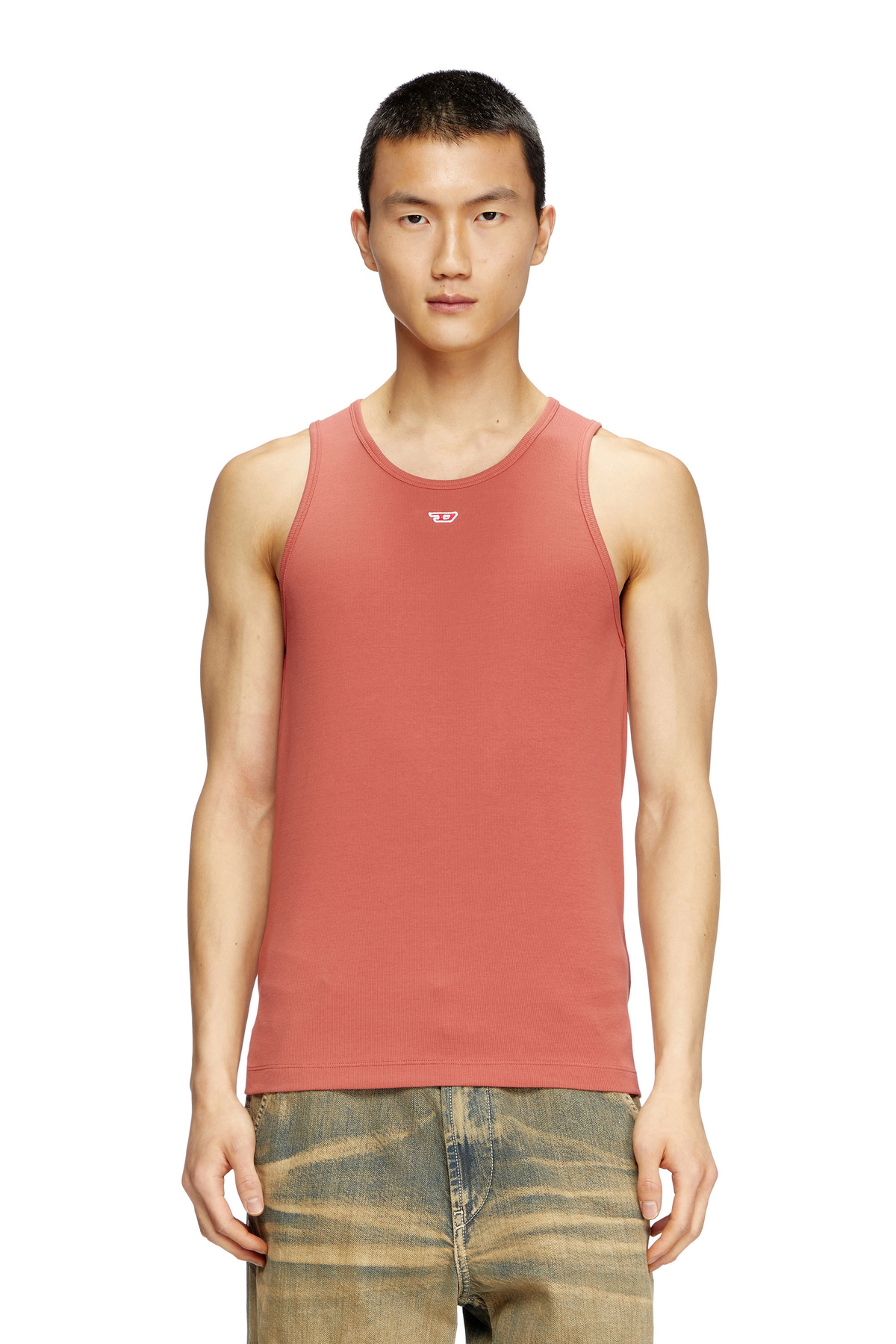 トップス Diesel 22ss Gradation D Logo Tank Top M-ONERVA-TOP Woman: Cut-out knit tank top, D logo plaque | Diesel