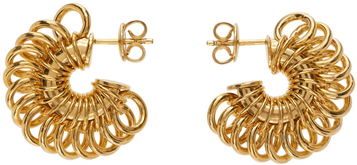 Photo: Bottega Veneta Gold Disc Hoop Earrings