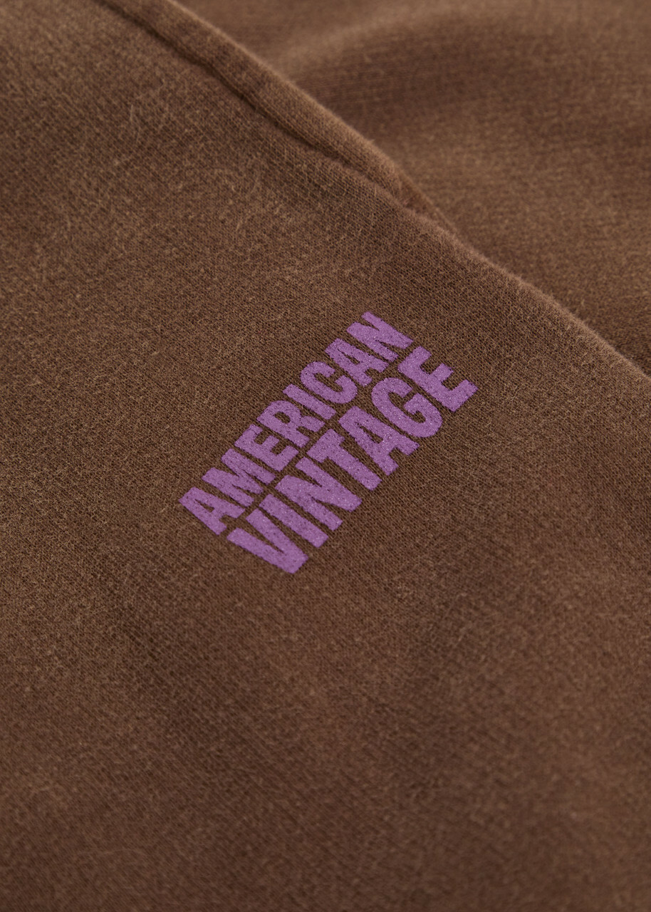 American Vintage Plizzy Logo-print Cotton Sweatpants Light Brown