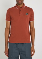 Stone Island Piqué Cotton Polo Shirt Red
