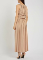 Tove Ouida Ruched Stretch-jersey Midi Dress Beige