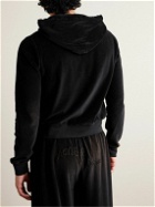 Acne Studios - Faro Logo-Embossed Cotton-Blend Velour Hoodie - Black