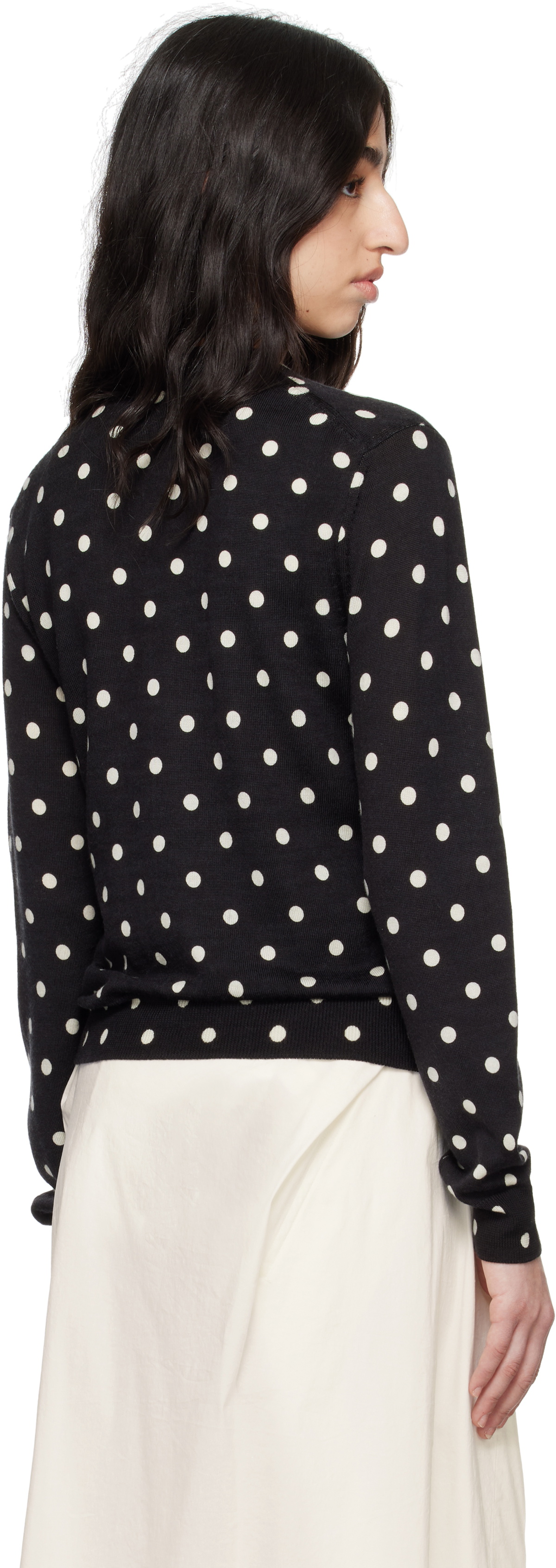 Comme des Garçons Comme des Garçons Black Polka Dots Pattern Print Cardigan
