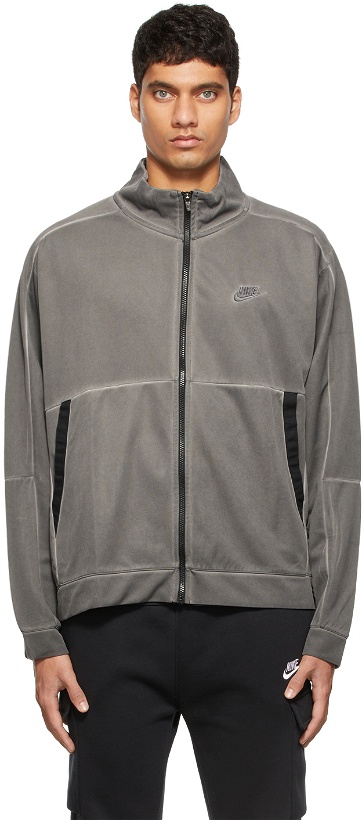 Photo: Nike Grey Sportswear Jersey Zip Sweater