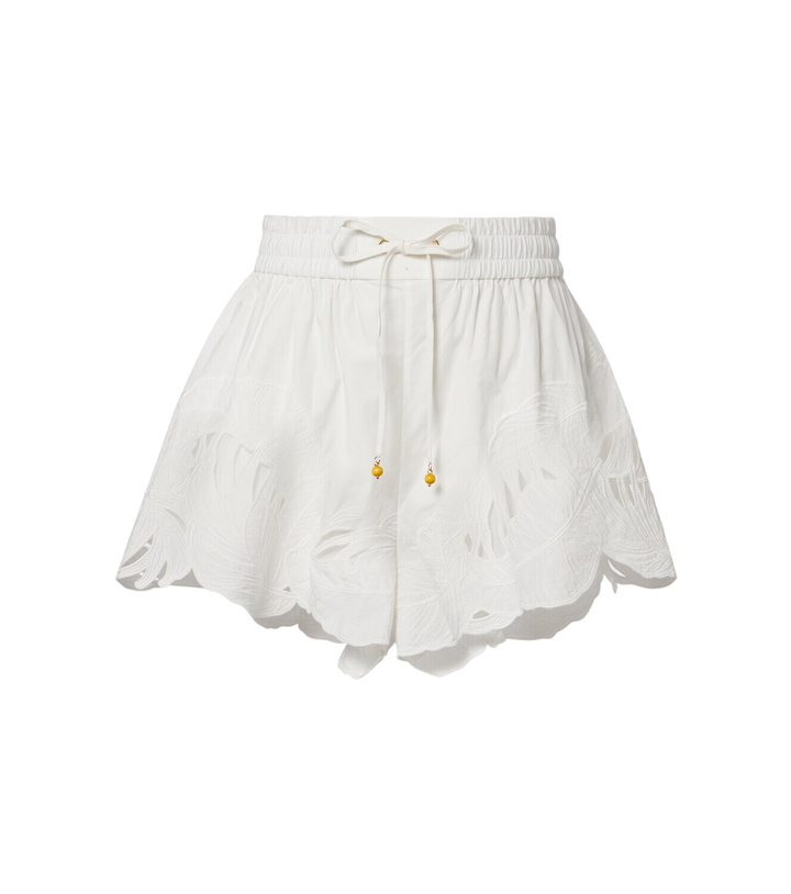 Photo: Zimmermann Mahon embroidered cotton shorts