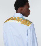 Versace Embroidered pinstriped cotton shirt