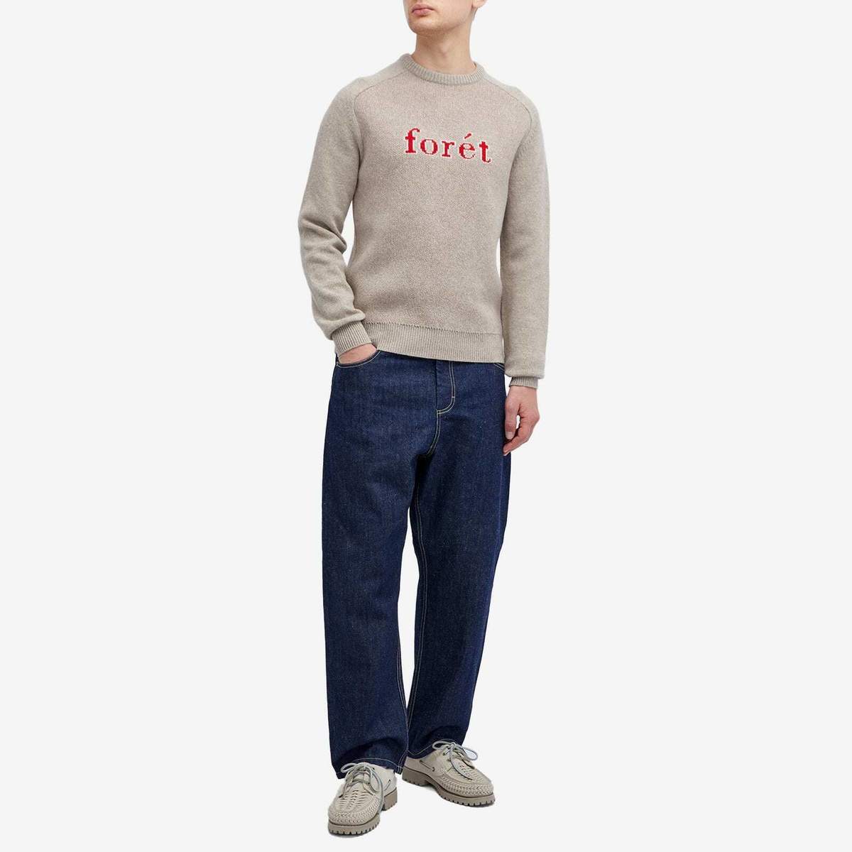 Foret Men's Meadow Knit Sweatshirt in Khaki