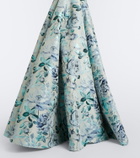 Markarian Laila floral brocade bustier gown