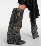 Givenchy Shark Lock snake-effect knee-high boots
