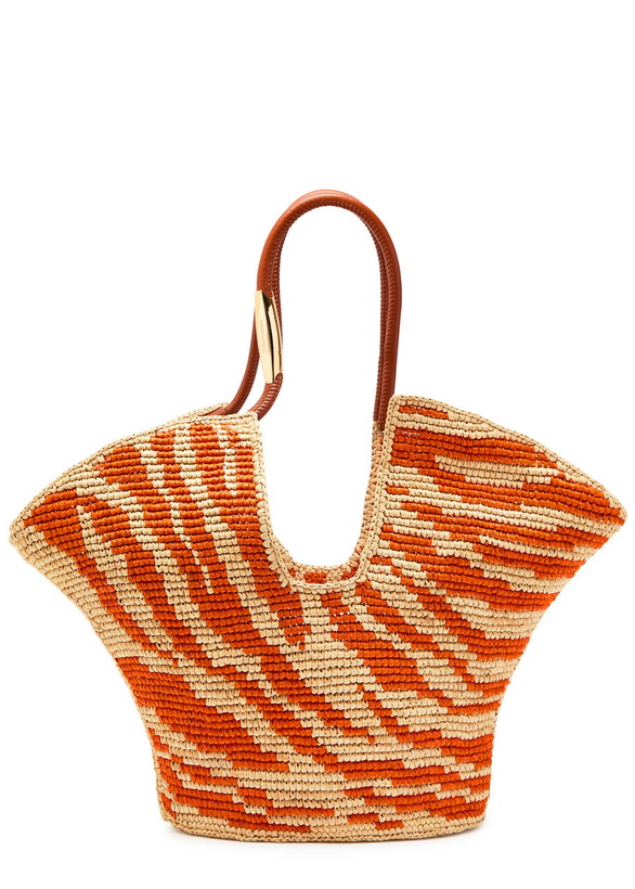Photo: Zimmermann Goldentime Zebra Raffia Tote - Multi Animal - One Size
