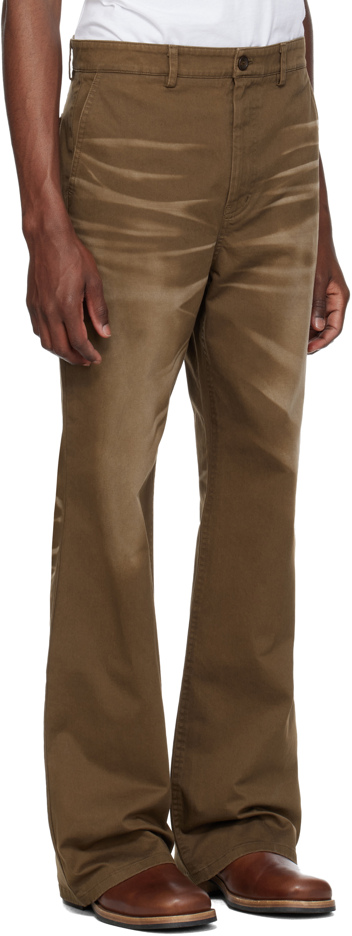 MMIC Brown Blues Flare Chino Trousers