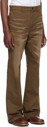 MMIC Brown Blues Flare Chino Trousers