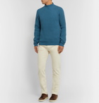 Loro Piana - Ribbed Baby Cashmere Mock-Neck Sweater - Blue