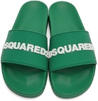 Dsquared2 Green Logo Slides